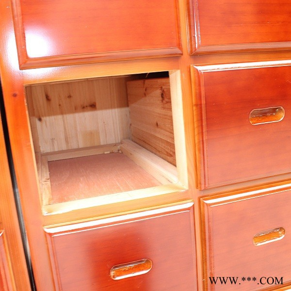 实木中药柜 药店药柜  纯实木灯箱中药柜 中药橱 淄博中药柜厂图3