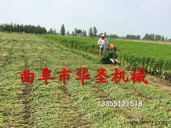 小型割晒机 一边倒板蓝根收割机 现货供应手推割晒机图3