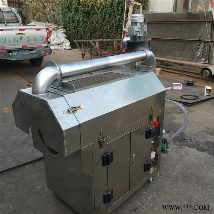 电加热板栗炒货机 封闭式滚筒白芷翻炒机 开心果咖啡豆炒货机图6