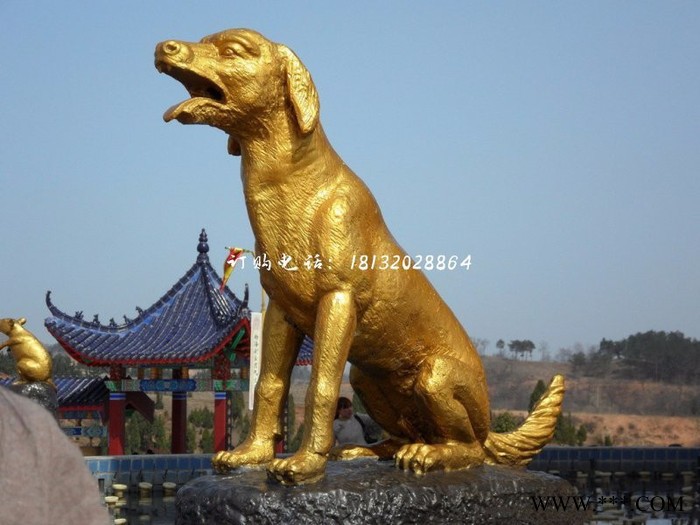 大黄狗铜雕广场动物雕塑