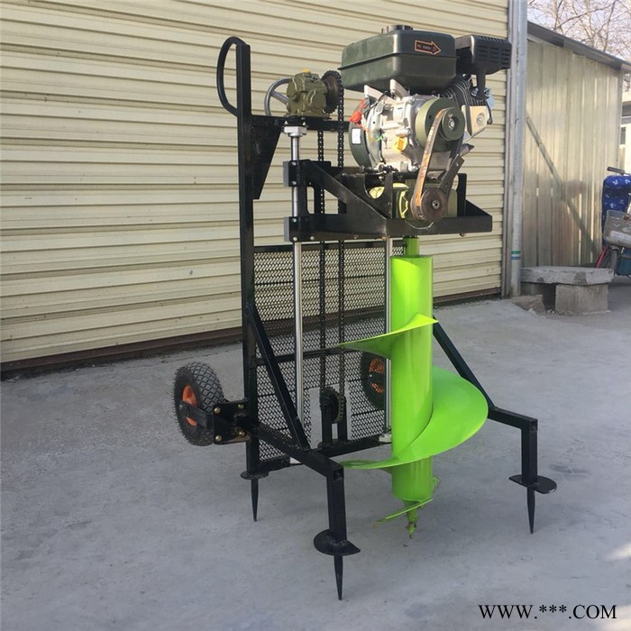 立桩打坑机视频 山药地挖穴机 便捷式300直径钻坑机厂家图2