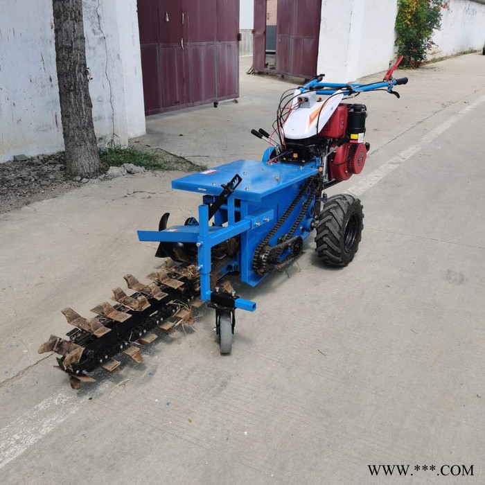 柴油手扶式挖槽机 山药种植刨沟机 手扶式开沟机图7