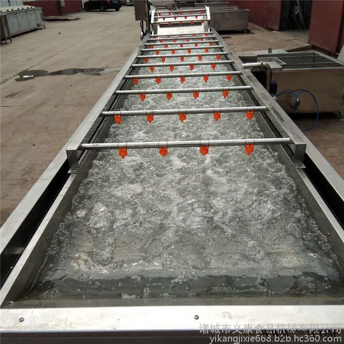 义康牌QX-3000型 海带喷淋气泡清洗机 生菜翻浪清洗机  山药鼓泡清洗流水线图2