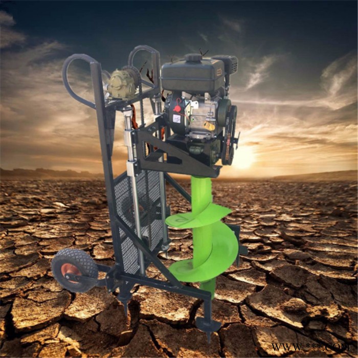 五台拖拉机大棚立柱机 启航大排量汽油挖坑机 山药种植打穴机厂家图8