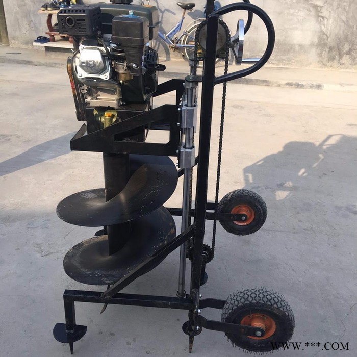 五台拖拉机大棚立柱机 启航大排量汽油挖坑机 山药种植打穴机厂家图6