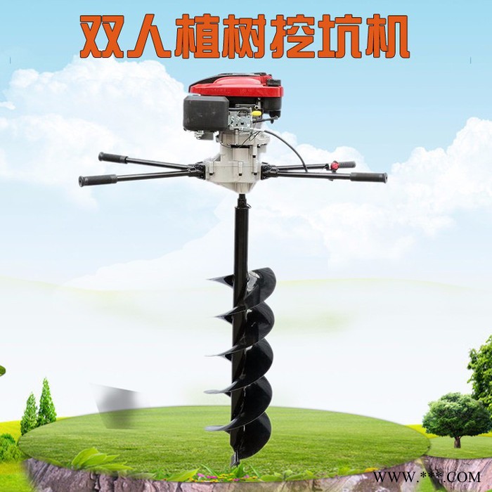 五台拖拉机大棚立柱机 启航大排量汽油挖坑机 山药种植打穴机厂家图2
