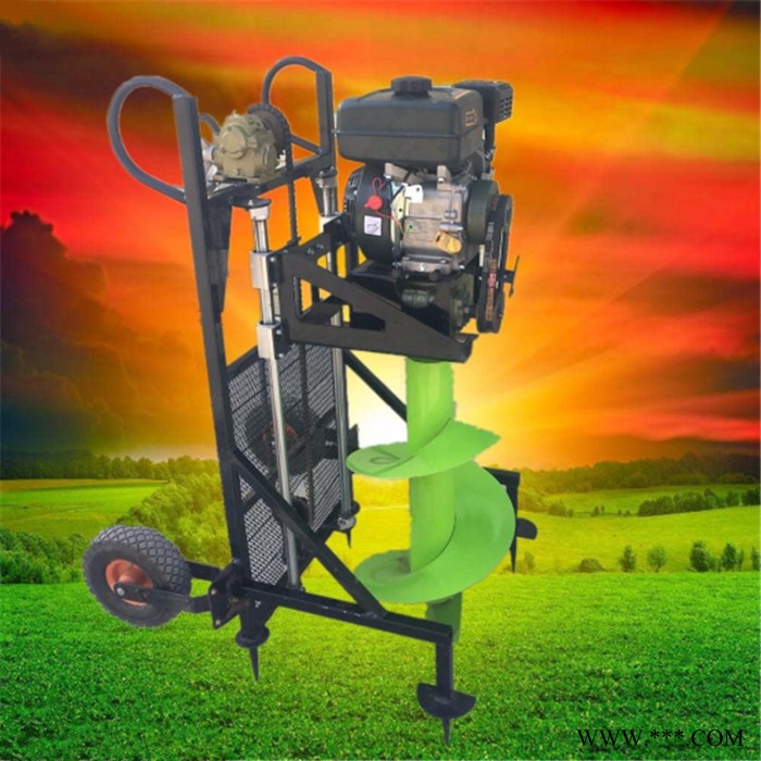 五台拖拉机大棚立柱机 启航大排量汽油挖坑机 山药种植打穴机厂家图4