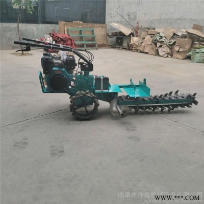 佳鑫机械 链条手扶电启动开槽机 山药种植开沟机 燃气管道开沟机厂家