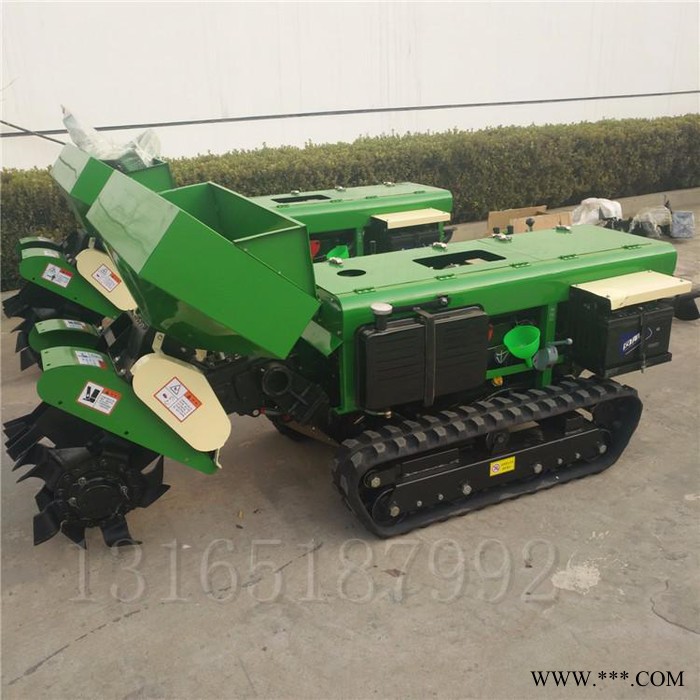 除草田园管理机价格 山药种植开沟机  富兴批发履带可旋旋耕回填机图8