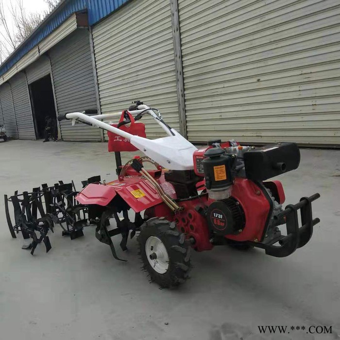 柴油9马力果园开沟机图片 启航山药起垄封沟机 大棚旋耕机图3