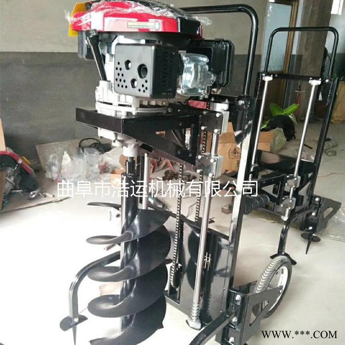 浩运工厂批发农用山药种植打孔机 汽油打坑机 双人手提大直径深坑钻眼机图5