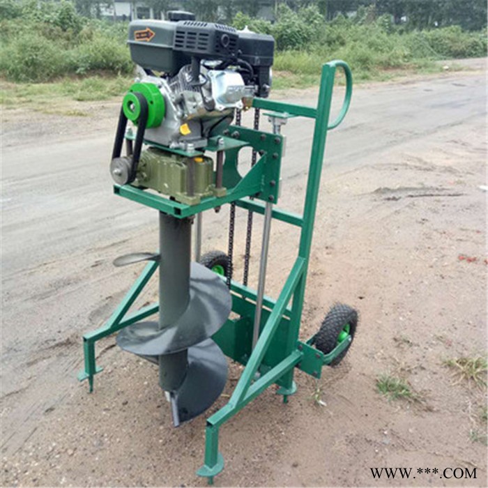 启航 园林植树种植山药树苗挖坑机 四冲程钻眼机 单人操作汽油坑机挖图2