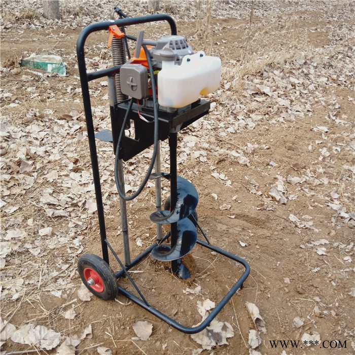 启航 园林植树种植山药树苗挖坑机 四冲程钻眼机 单人操作汽油坑机挖图8