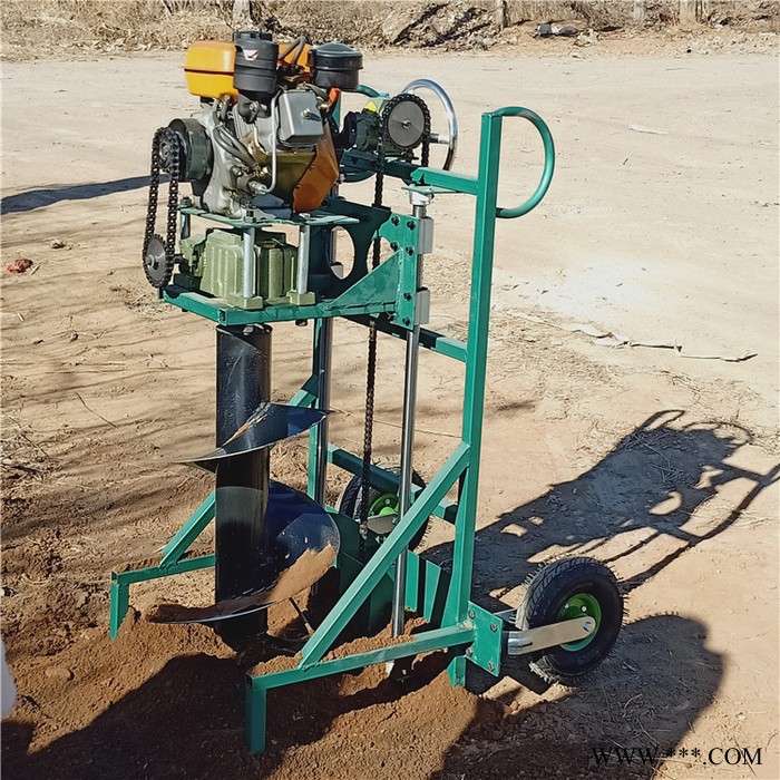 启航 园林植树种植山药树苗挖坑机 四冲程钻眼机 单人操作汽油坑机挖图7