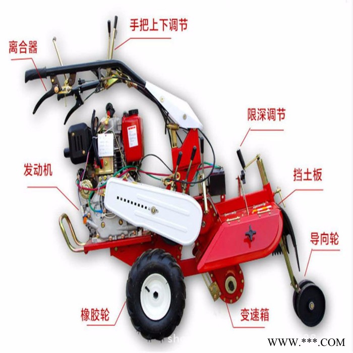 山药开荒培土机价格 大葱开沟培土机 富兴批发上档位汽油大马力打梗机图4