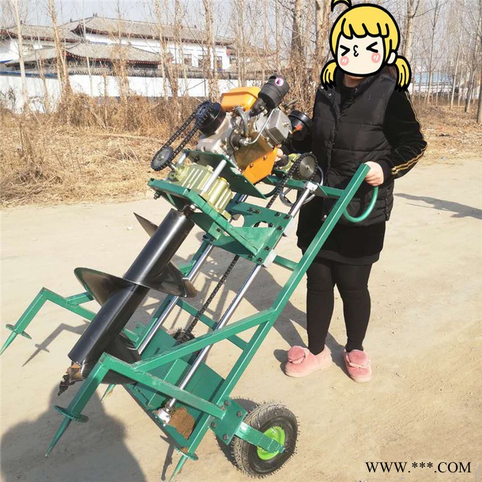 佳鑫方便实用加长山药种植挖穴机  锰钢合金篱笆钻孔机  手推柴油50直径挖坑机**图7