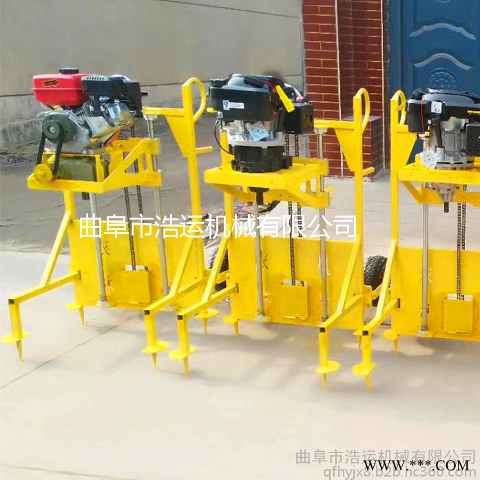 浩运小型地钻机 农用带架子山药打孔机 手提钻洞机 汽油大功率植树造林挖坑机 地钻机图4