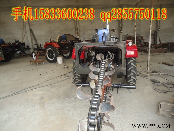 果园开沟机 山药地、埋线沟使用双缸四驱大马力开沟机 全国发货                标价10000元是机图2