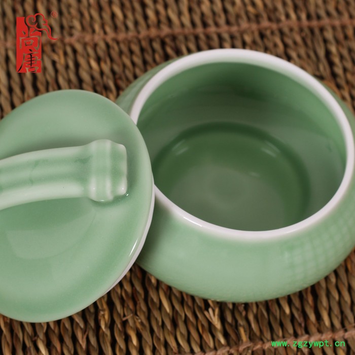 供应龙泉青瓷茶叶罐  尚唐茶罐香玉竹罐图2
