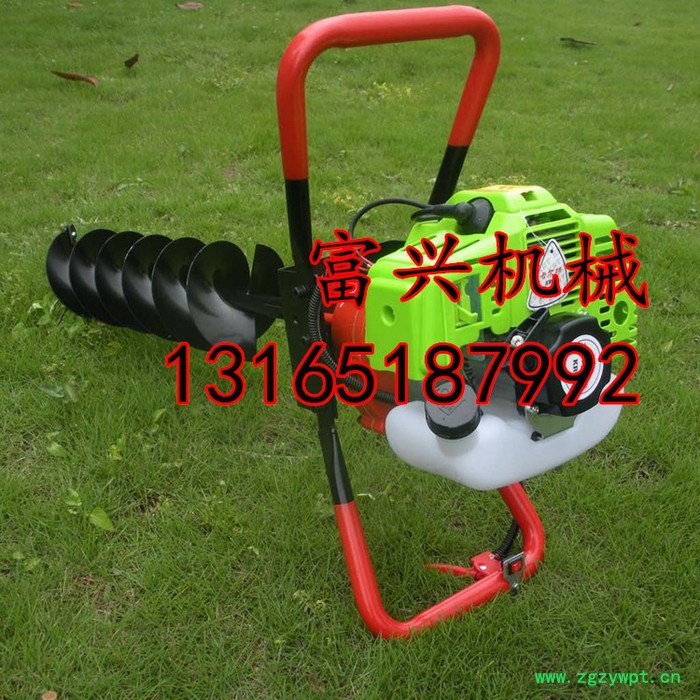 大功率挖洞机,富兴园林配套四冲程钻坑机  西洋参种植用电线杆挖坑机价格图4