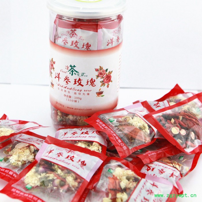 玫瑰花茶西洋参茶养颜茶补血补气茶安神助眠茶女性养生茶图2