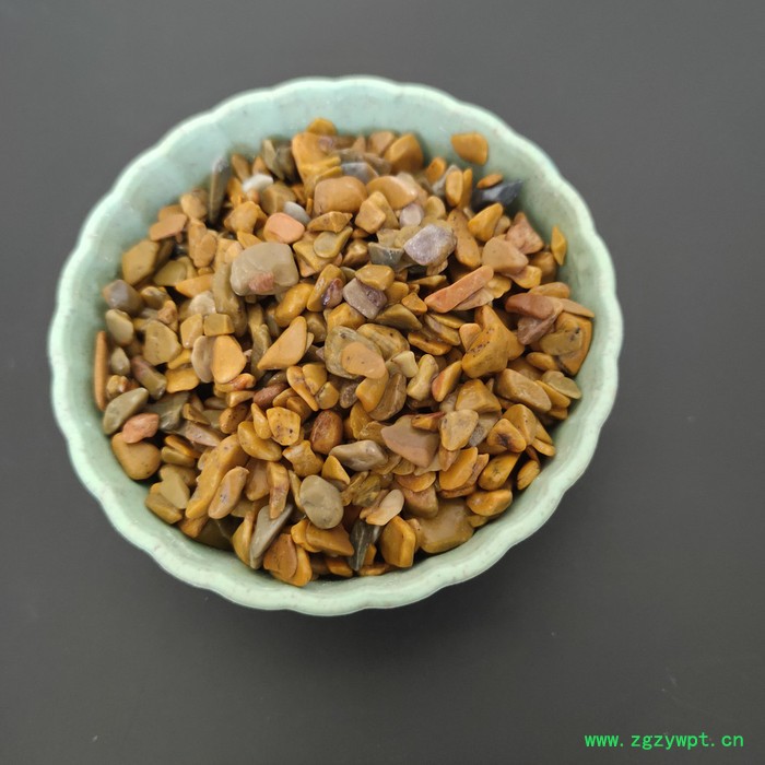 超辉厂家供应黄石米 姜黄水磨石 园林景观装饰石 鹅卵石 水洗石图2