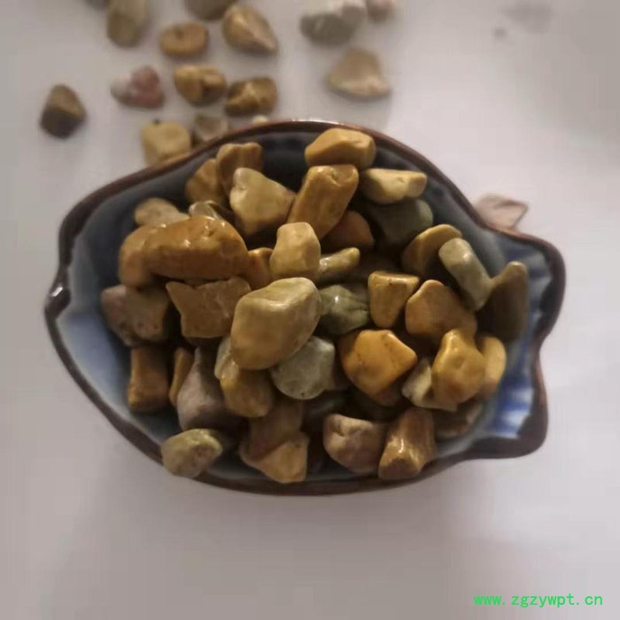 超辉厂家供应黄石米 姜黄水磨石 园林景观装饰石 鹅卵石 水洗石图3