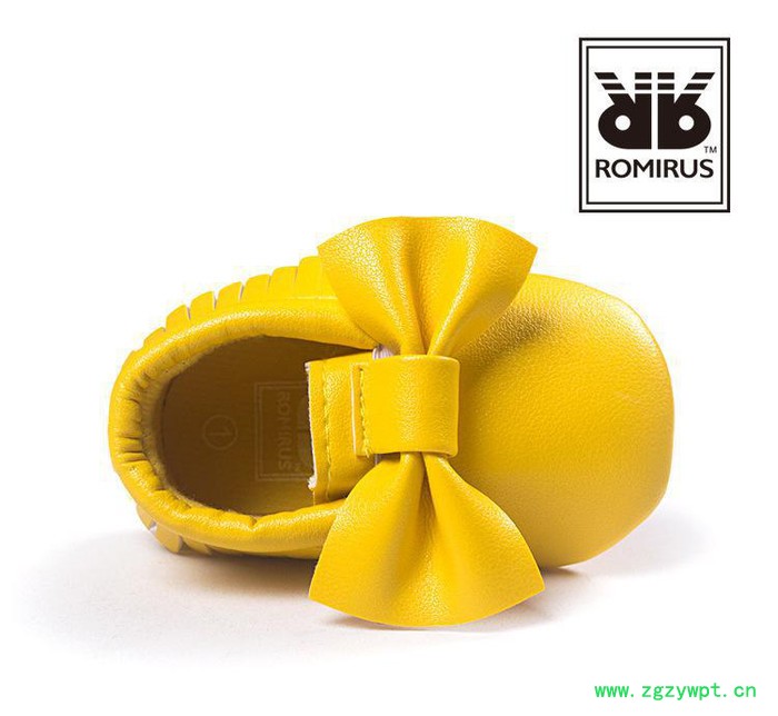 小七同款！手工软底蝴蝶结流苏学步鞋 婴儿鞋姜黄5197图2