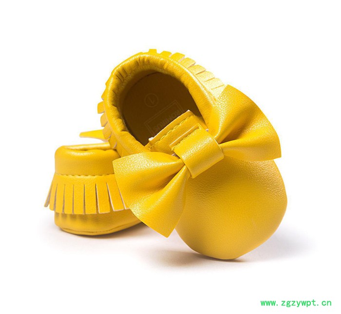 小七同款！手工软底蝴蝶结流苏学步鞋 婴儿鞋姜黄5197图3