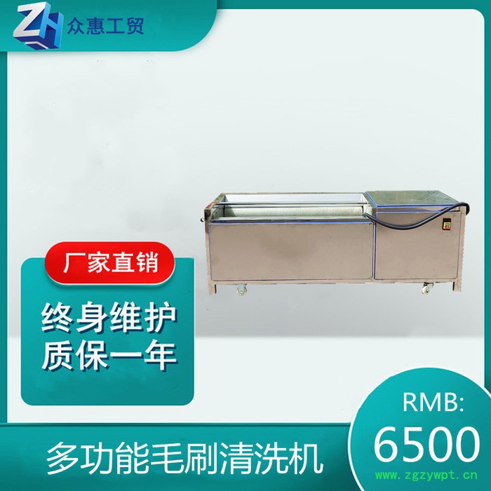 众惠800  人参鹿茸黄精多功能毛刷清洗机304不锈钢   大型图3