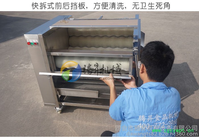 腾昇果蔬加工设备去皮机 进口毛刷去皮机 天冬去皮效果 促销中 其他果蔬加工设备图2