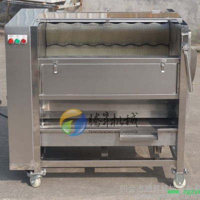 腾昇果蔬加工设备去皮机 进口毛刷去皮机 天冬去皮效果 促销中 其他果蔬加工设备