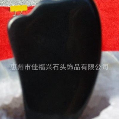 天然黑耀石刮痧片按摩棒可来样加工 火山岩黑曜石刮痧片