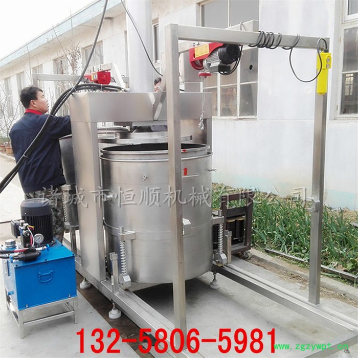 米酒高效压榨机  薏米酒压滤机  中药材药渣压榨机图4