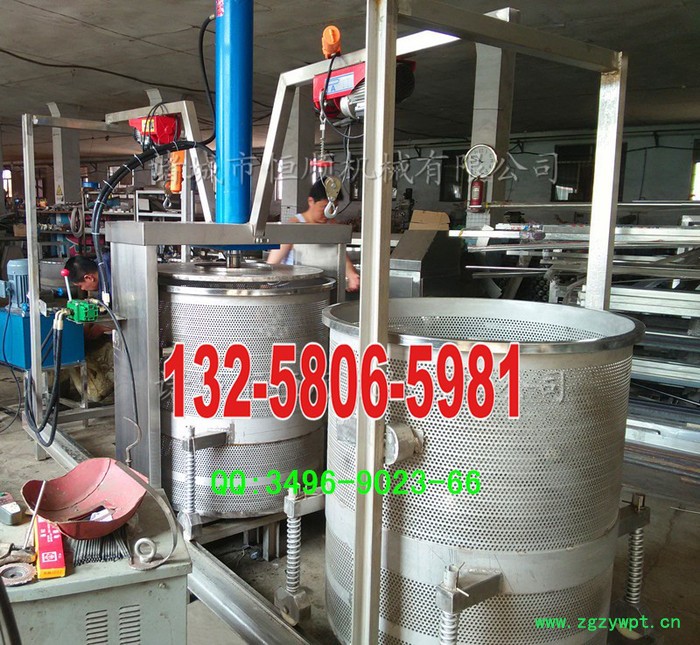 果蔬酵素过滤清汁压榨机 中药材药渣药酒过滤双桶轮换压榨机   自动保压液压压滤机图4