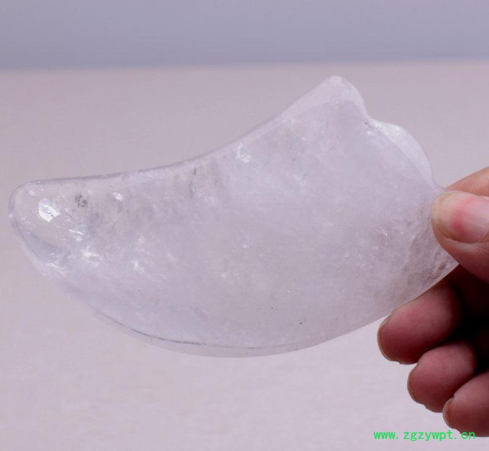 川东珠宝白水晶牛角形刮痧片美容**用品工厂图3