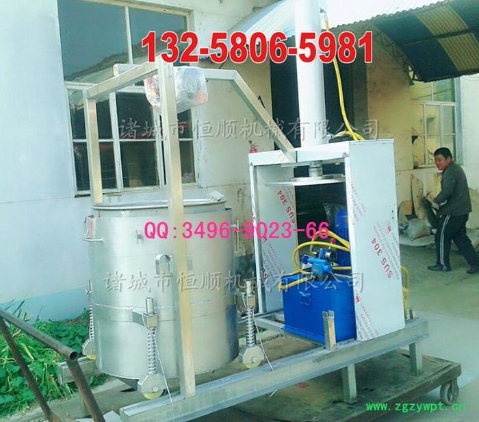 全自动出料收汁压榨机  新型液压式双桶轮换压榨机   药材、药渣压榨机图3