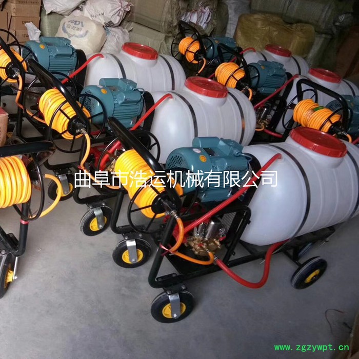 山东曲阜浩运机械汽油动力拉药管打药除虫中药材除虫高压推车式打药机  **图5