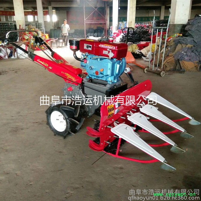 山东曲阜浩运机械工厂直销河南省山地丘陵旱地专用 药材秸秆稻谷收割机 手扶式大豆割晒机图6