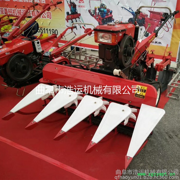 山东曲阜浩运机械工厂直销河南省山地丘陵旱地专用 药材秸秆稻谷收割机 手扶式大豆割晒机图4