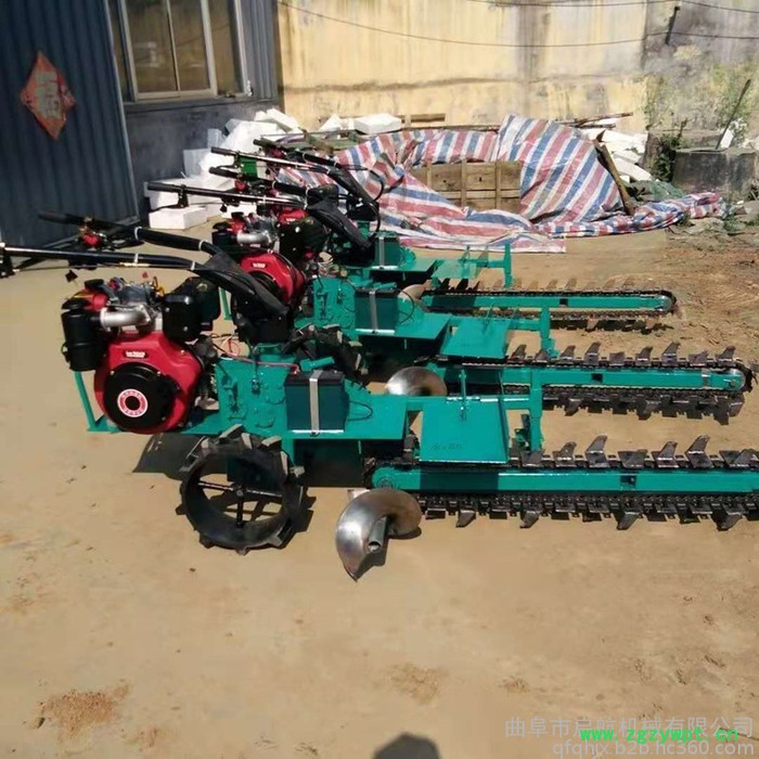 启航自来水管道开沟机 链条式开沟机 山药开沟机图3