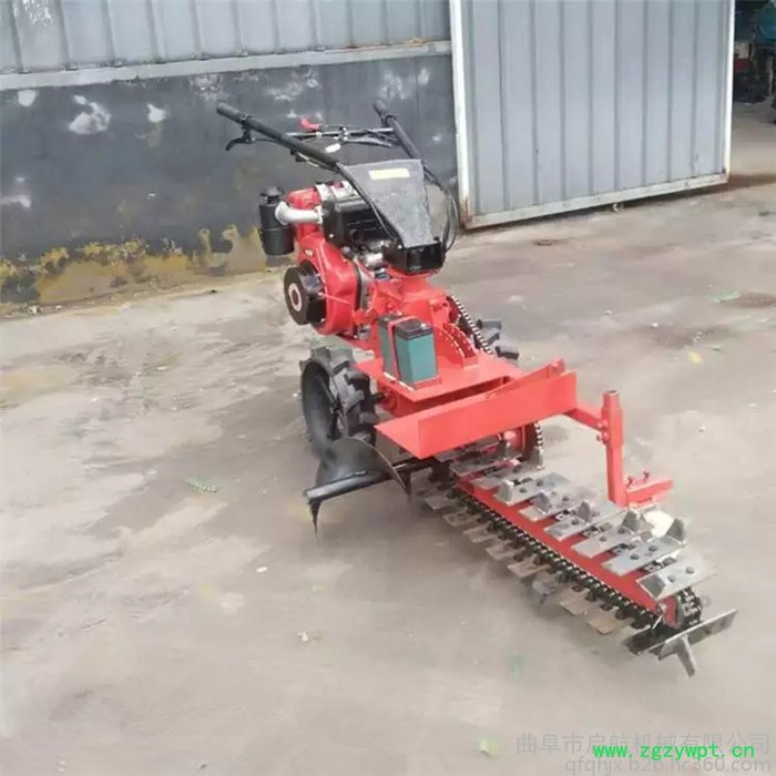 启航自来水管道开沟机 链条式开沟机 山药开沟机图8