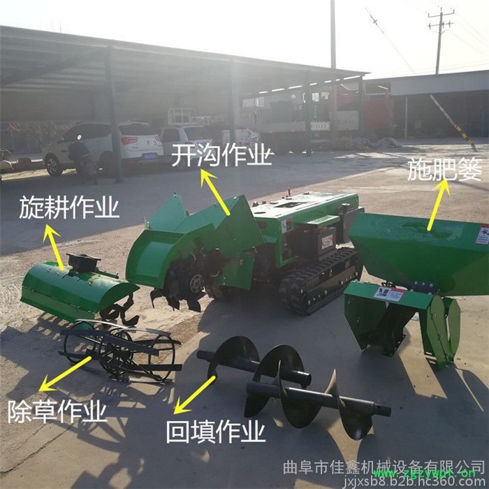 作业速度 300-1200米/小时履带开沟机   柴油耐用还省油果园施肥机  遥控履带式打药机价格图5