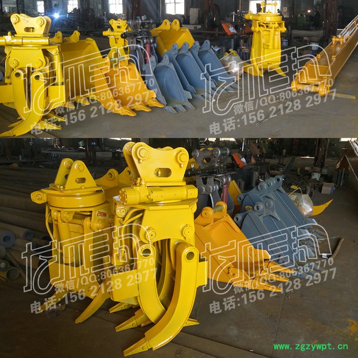 龙爪手挖掘机属具:木材树夹子旋转夹机械夹石头芦苇捆草原木垃圾甘蔗废钢铁爪子Q345B锰钢制造药芯焊丝焊接上门改装图8