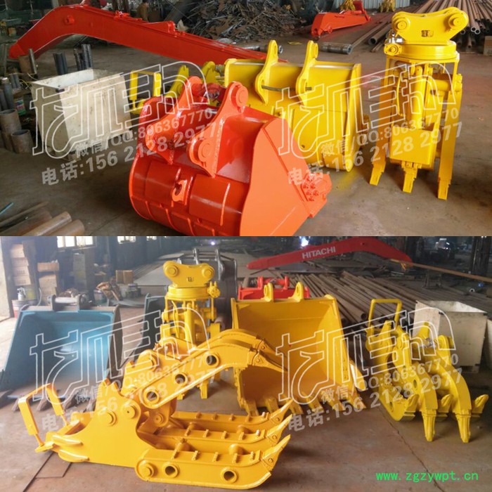 龙爪手挖掘机属具:木材树夹子旋转夹机械夹石头芦苇捆草原木垃圾甘蔗废钢铁爪子Q345B锰钢制造药芯焊丝焊接上门改装图2