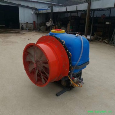 新款果园风送式打药机 30-80马力四轮带的果树弥雾机视频四轮后置撒肥机不锈钢单盘施肥机