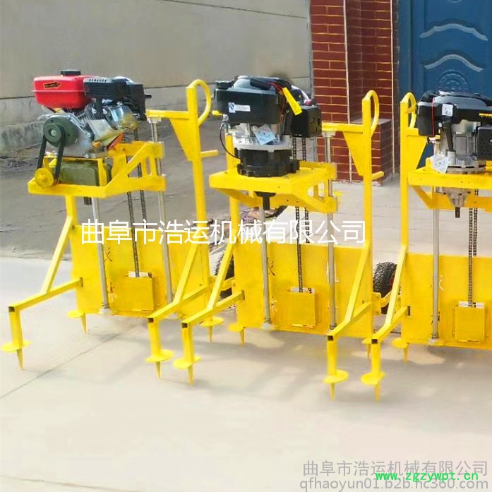 曲阜浩运 多功能篱笆围栏建设挖坑机 山药牛蒡种植打洞机 小型埋桩挖坑机图4