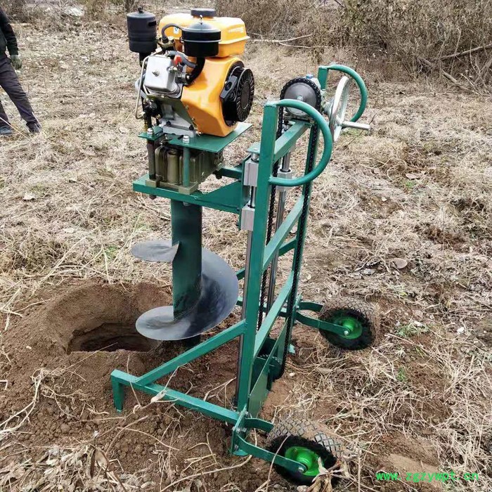 施工打孔打桩机   城市绿化钻眼挖坑机    山药种植钻眼机 纯紫铜耐磨挖坑机品牌图8