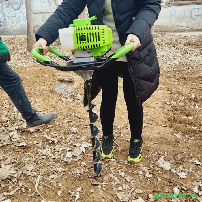 施工打孔打桩机   城市绿化钻眼挖坑机    山药种植钻眼机 纯紫铜耐磨挖坑机品牌图4