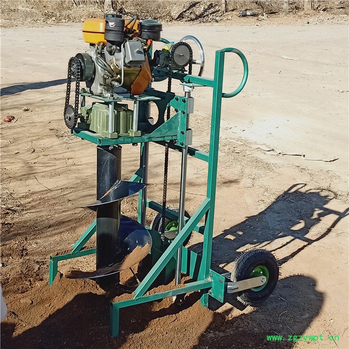 启航 园林植树种植山药树苗挖坑机 四冲程钻眼机 单人操作汽油挖坑机图7